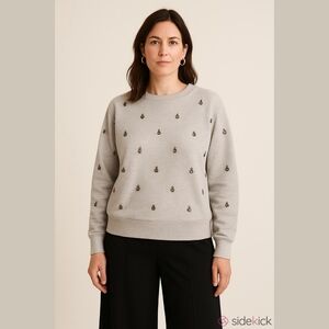 🩶 J. Crew Sweater XL Sweatshirt Bling Cotton NewYears Eve Holidays